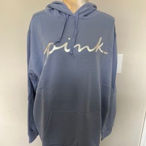 PINK Victoria Secret Pale Blue Full Hoodie Size XL